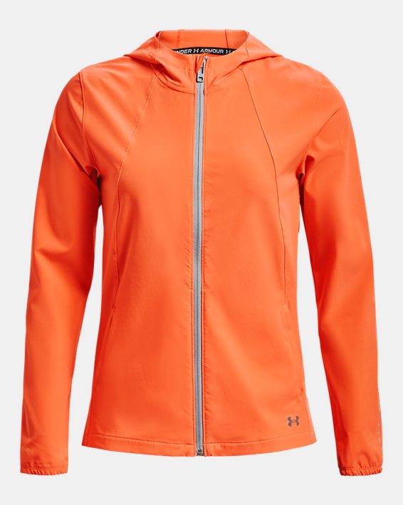 Women's UA Run Anywhere Storm Jacket, Orange, pdpMainDesktop image number 5